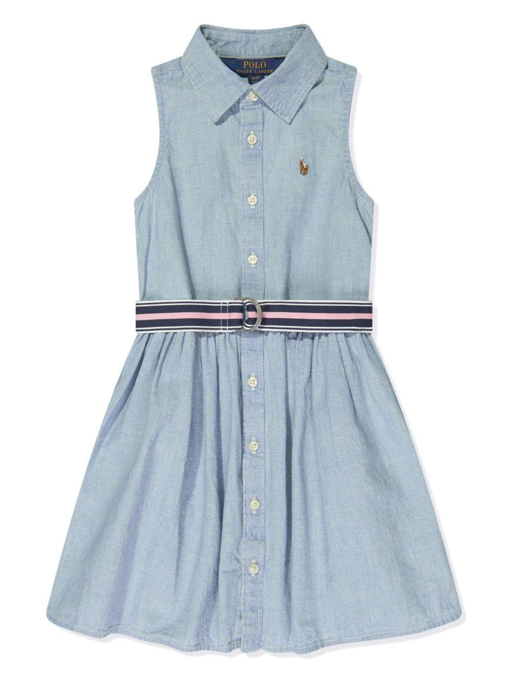 Abito blu polvere per bambina 313934151 001 Ralph Lauren Kids 