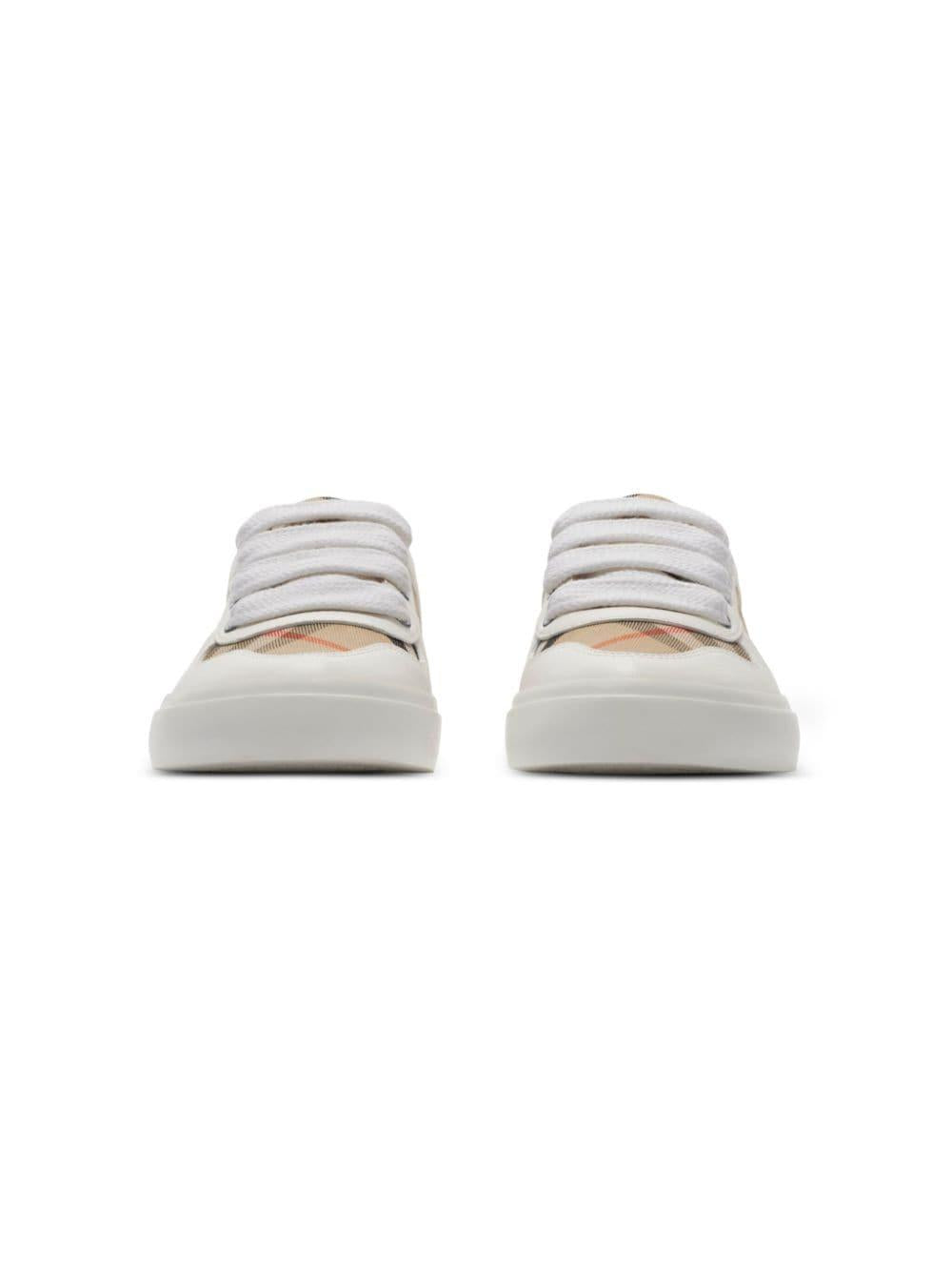 Sneaker unisex iin pelle e cotone bianca 8089736 B9368 Burberry Kids 