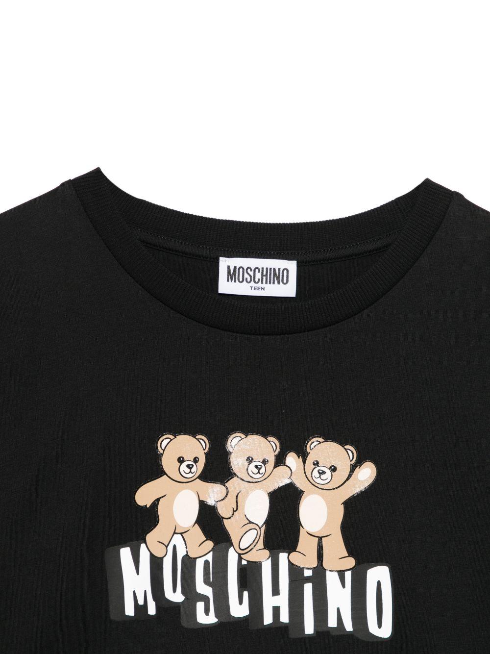 T-shirt nero per bambino HDM077LAA23 60100 Moschino Kids 