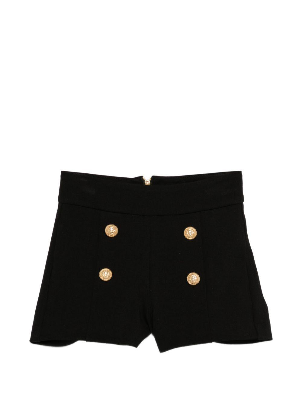 Bermuda nera per bambina BY6B69J0371 930OR Balmain Kids 