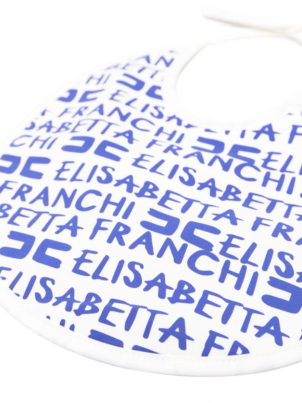 White bib for baby girls with logo