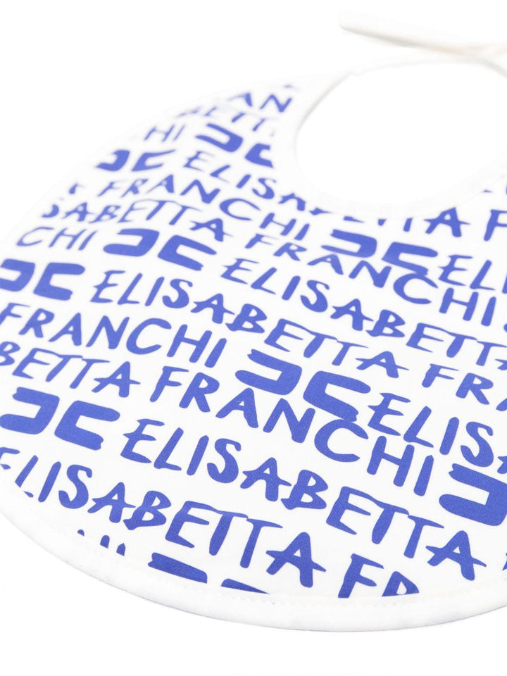 White bib for baby girls with logo
