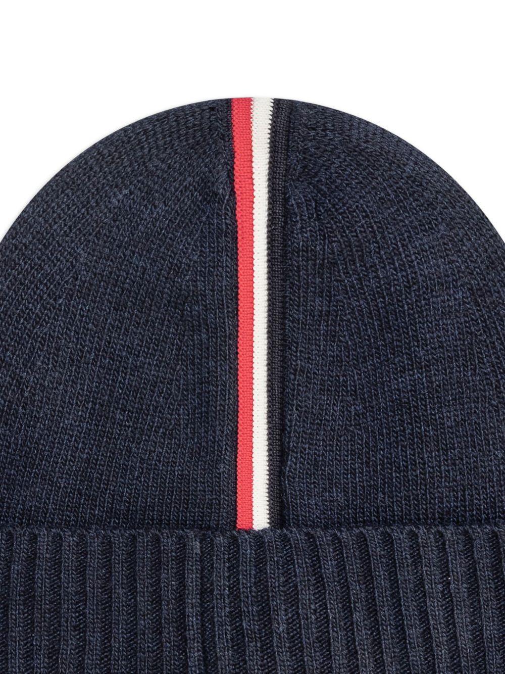 Cappello in cotone blu navy per bambino 9543B00001M1241 745 Moncler Kids 