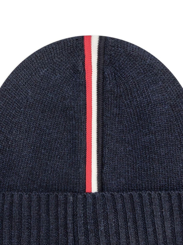Cappello in cotone blu navy per bambino 9543B00001M1241 745 Moncler Kids 