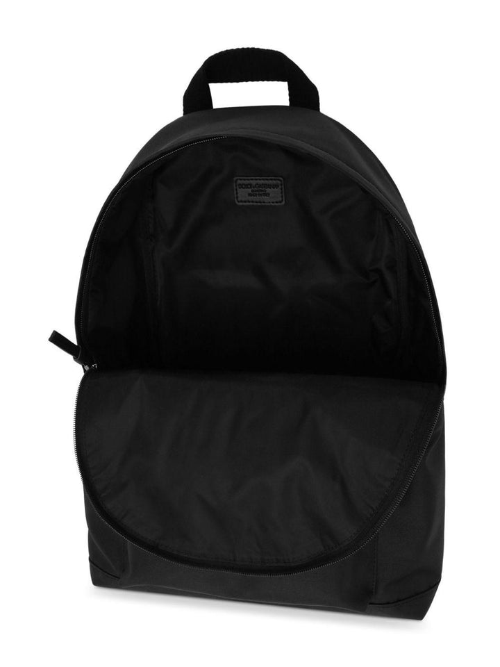 Black backpack for children with logo