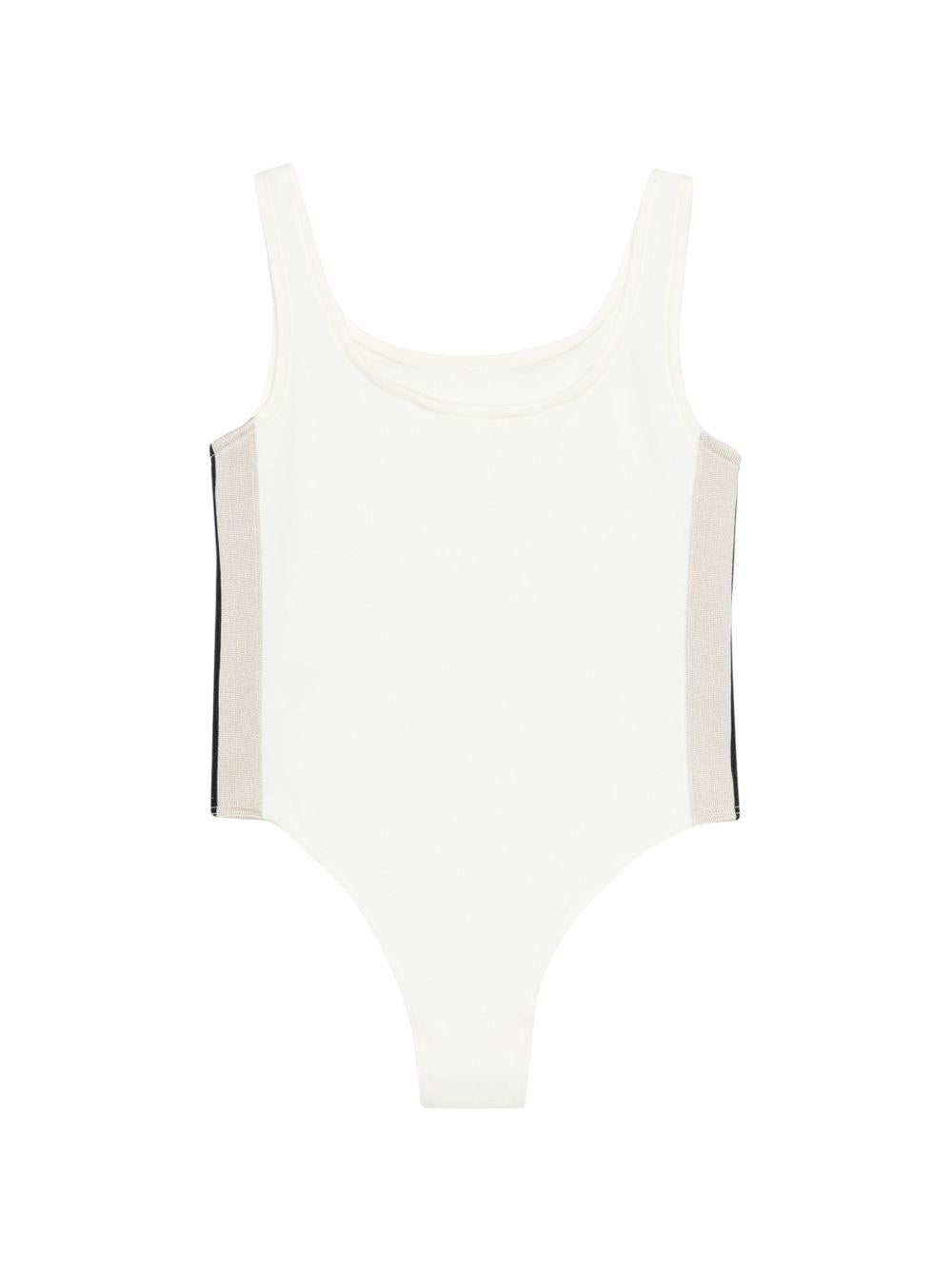 Body bianco per bambina PGBD00CS26FLE001 002 Palm Angels Kids 