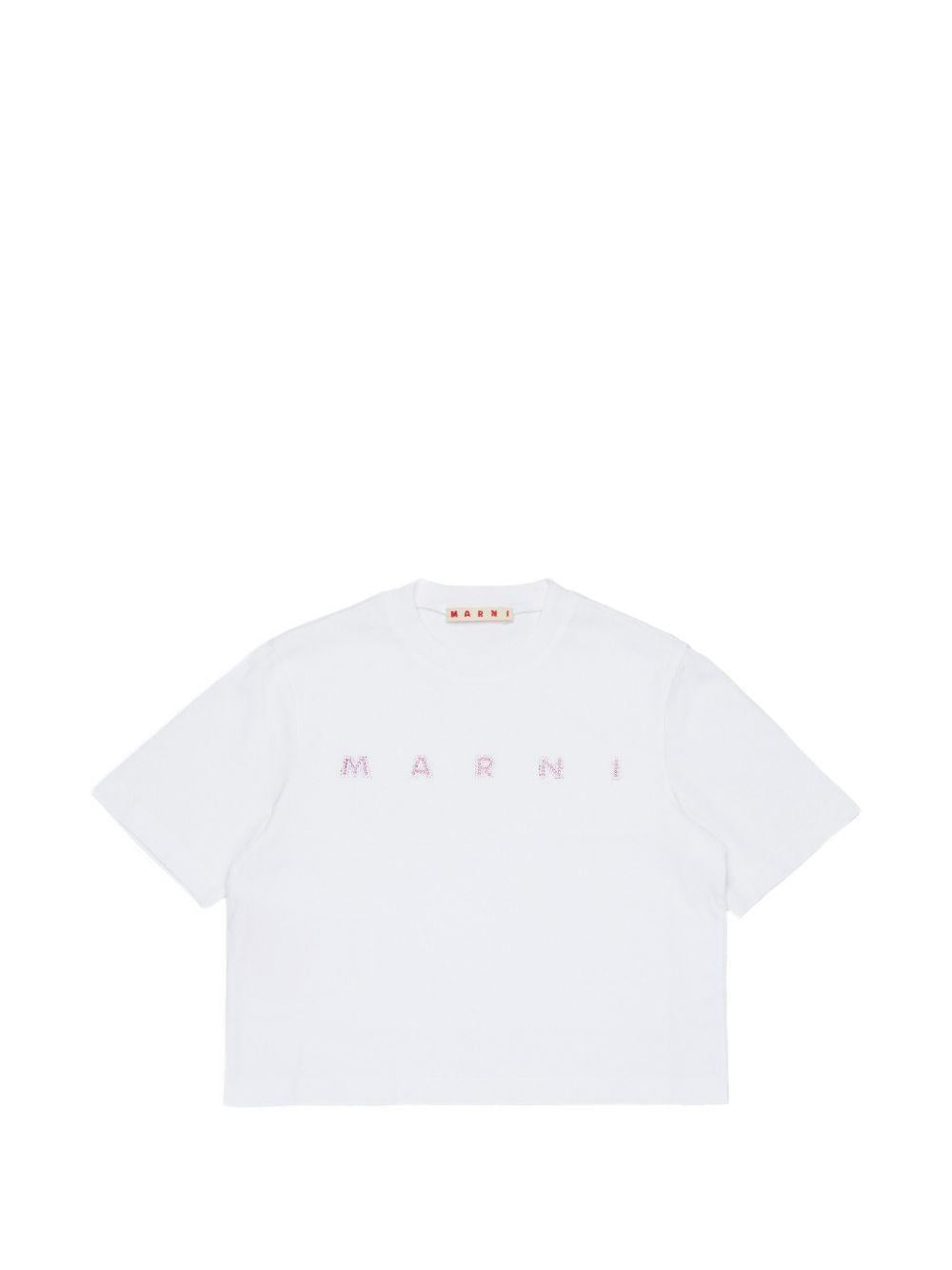 T-shirt bianca per bambina M01968M00SG 0M100 Marni Kids 