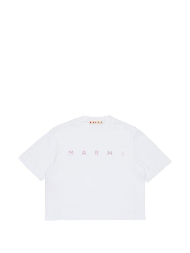T-shirt bianca per bambina M01968M00SG 0M100 Marni Kids 