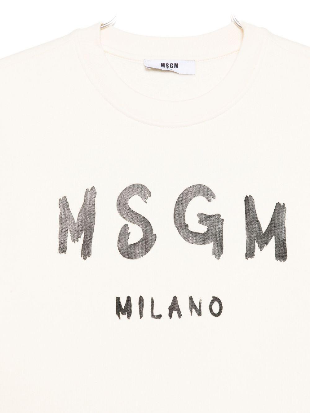Felpa bianco sporco per bambino F5MSJUSW018 013 Msgm Kids 