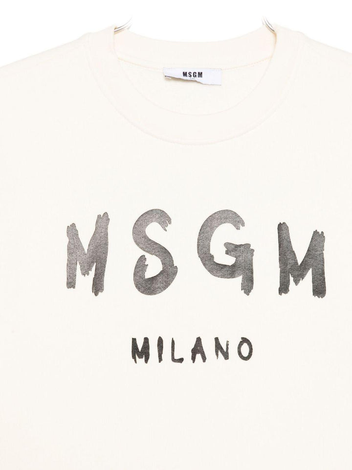 Felpa bianco sporco per bambino F5MSJUSW018 013 Msgm Kids 