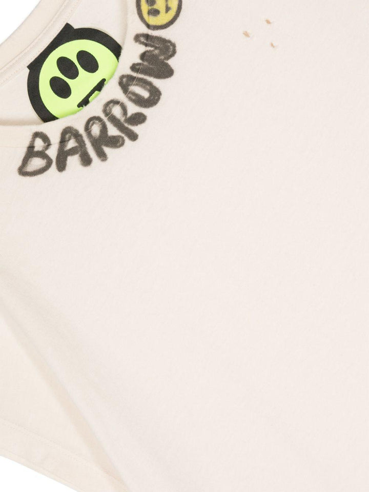 Beige t-shirt for boys with logo