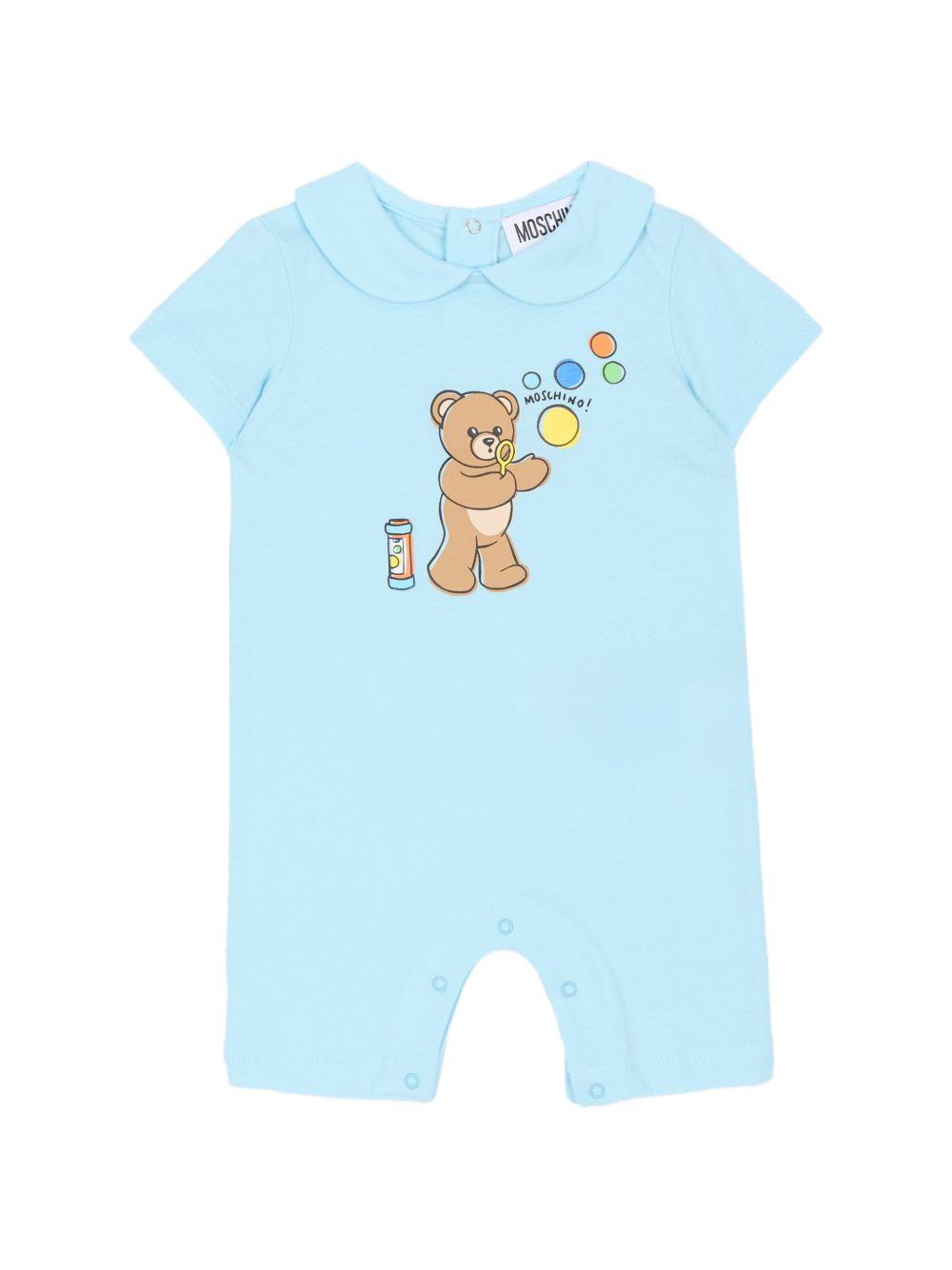 Tutina azzurra per neonato MUT04MLAA03 40304 Moschino Kids 