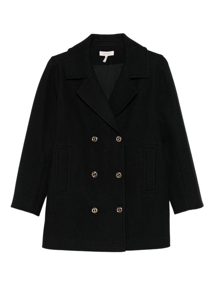 Cappotto nero per bambina 252GJ2141 00006 Twin Set 