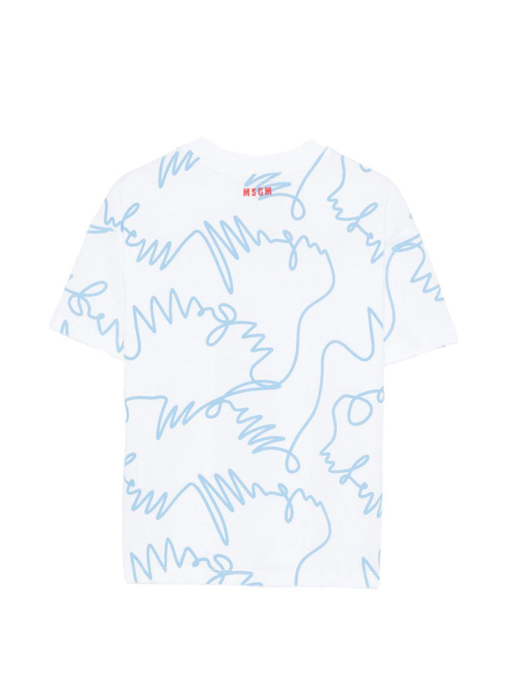 T-shirt bianca per bambino S6MSJUTH170 001/83 Msgm Kids 