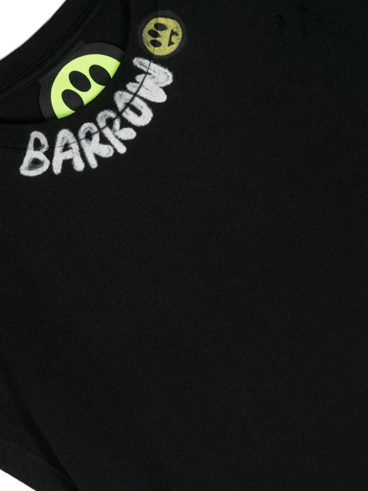 T-shirt nera per bambino con logo