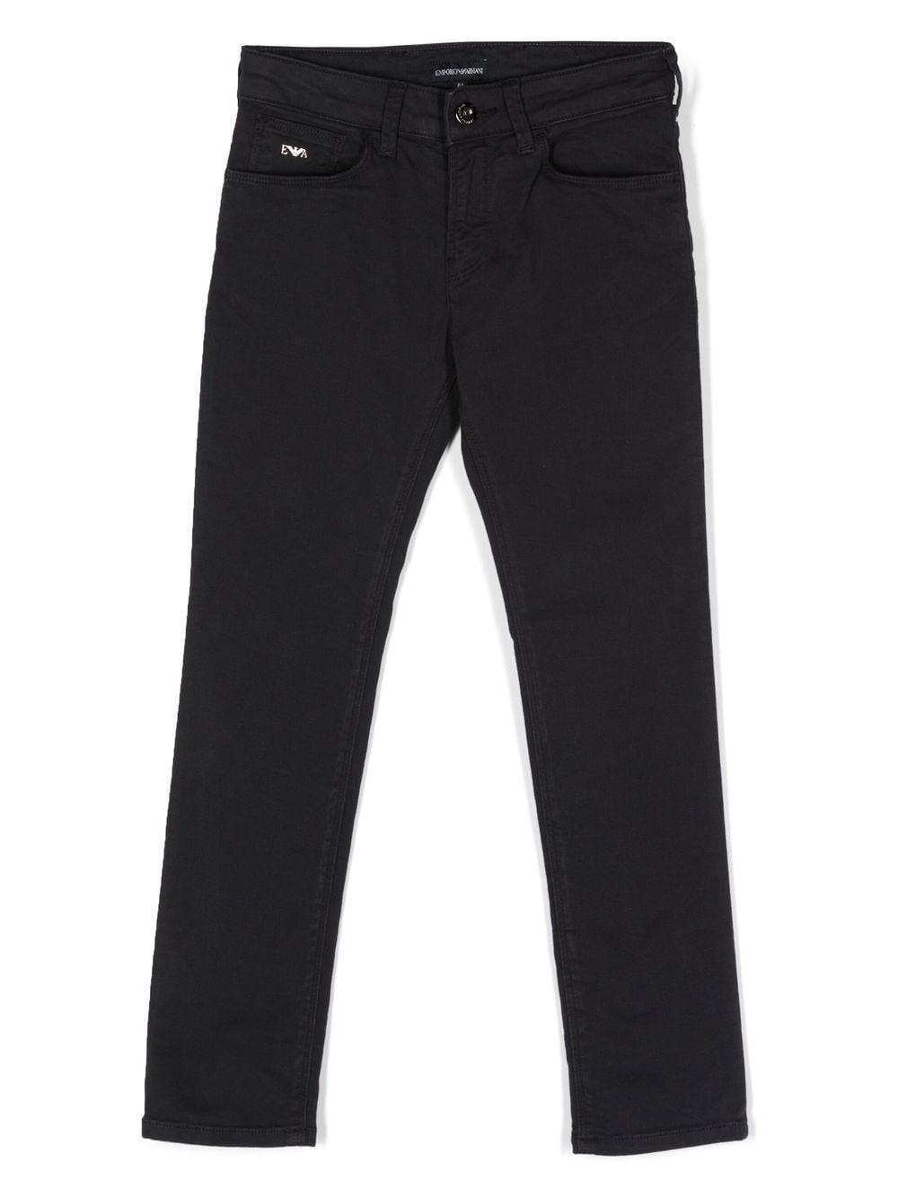 Pantalone per bambina in cotone blu 8N4J064N7AZ 0920 Emporio Armani Kids 