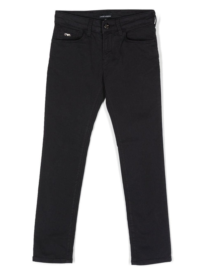 Pantalone per bambina in cotone blu 8N4J064N7AZ 0920 Emporio Armani Kids 