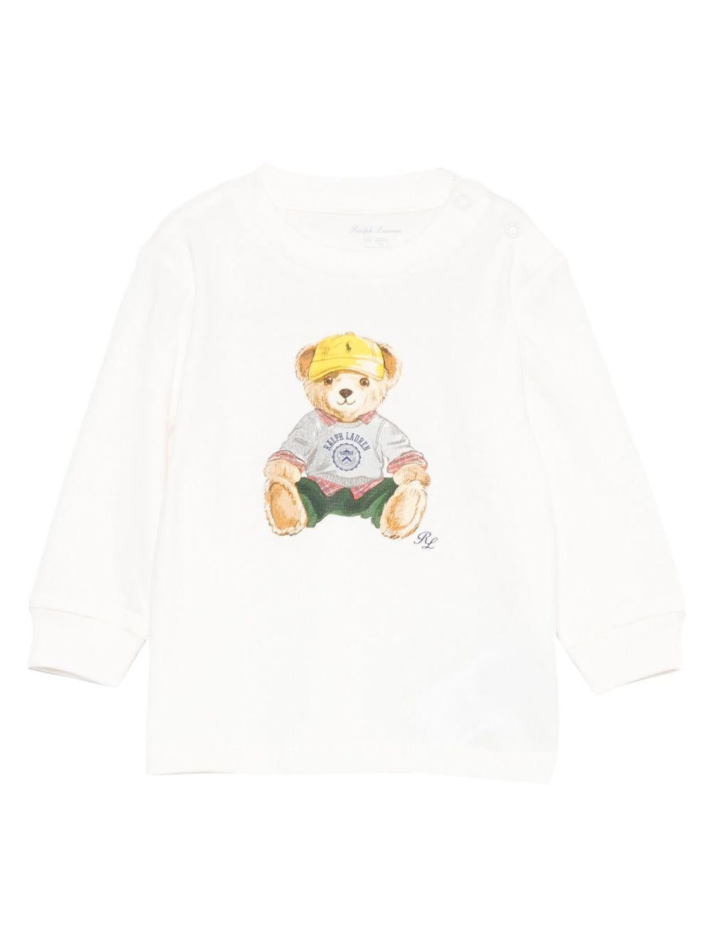 T-shirt bianco per neonato 320P00513 001 Ralph Lauren Kids 
