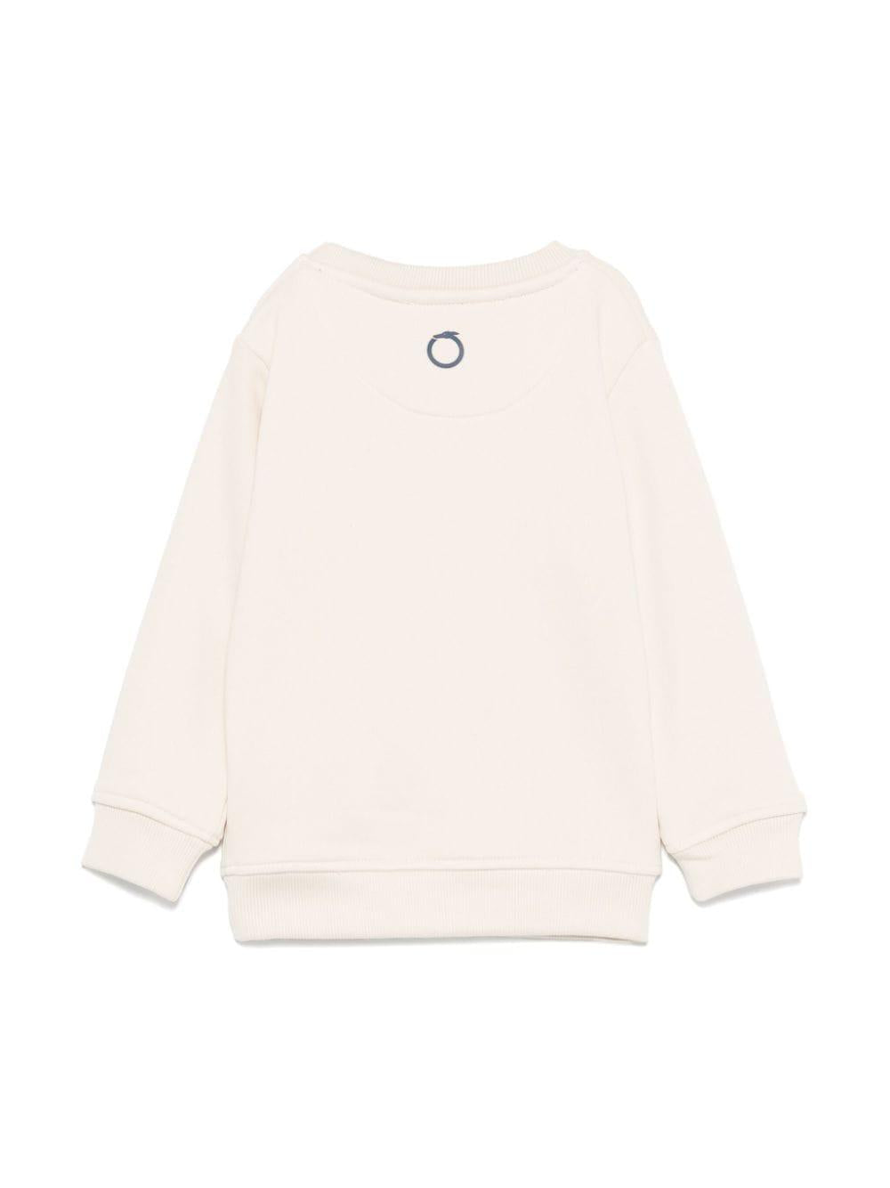 Felpa beige per neonato con logo