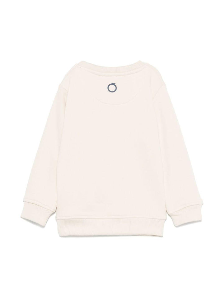 Felpa beige per neonato con logo