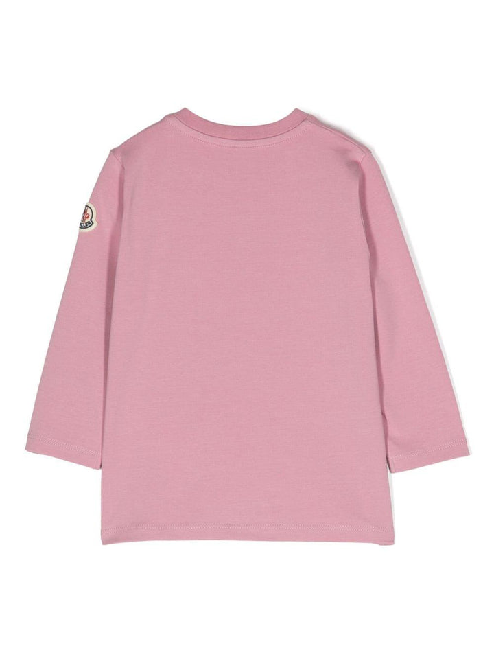 Pink t-shirt for baby girls with logo