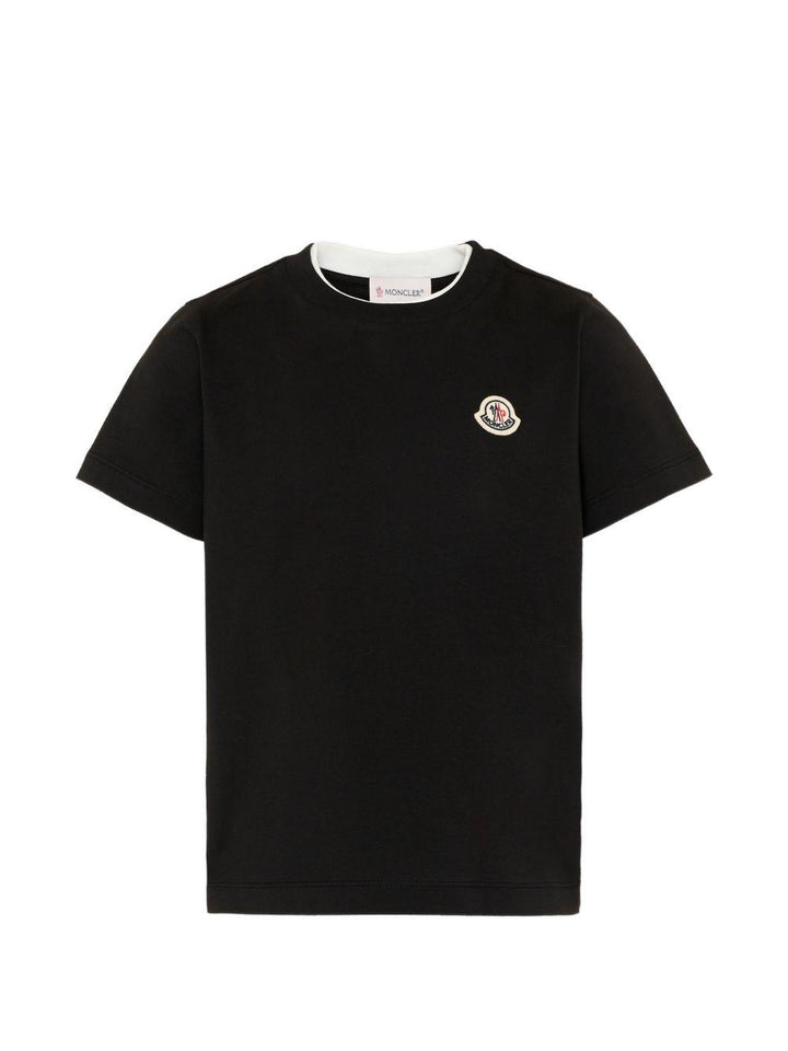 T-shirt nera per bambino 9548C0000889AFV 999 Moncler Kids 
