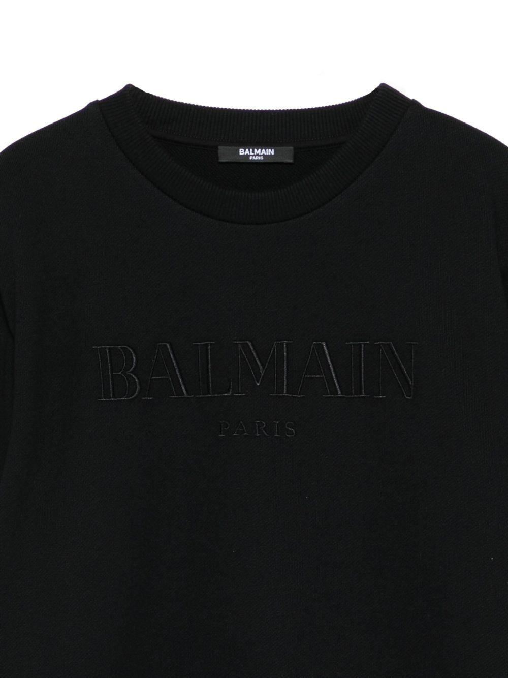 Felpa nera per bambino BX4Q50Z3183 930NE Balmain Kids 