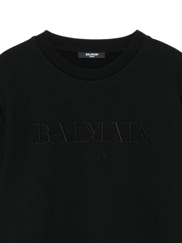 Felpa nera per bambino BX4Q50Z3183 930NE Balmain Kids 