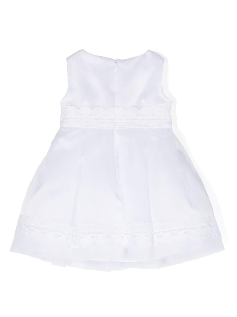 Abito bianco per neonata in organza
