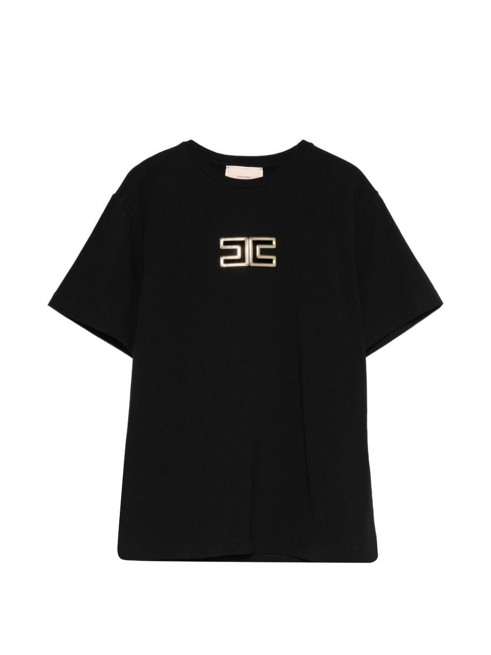 T-shirt nero per bambina EFTS2610JE006 N005 Elisabetta Franchi Kids 