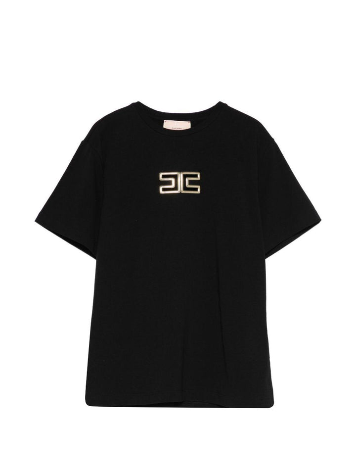 T-shirt nero per bambina EFTS2610JE006 N005 Elisabetta Franchi Kids 