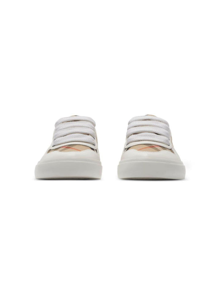 Sneaker unisex iin pelle e cotone bianca 8089736 B9368 Burberry Kids 