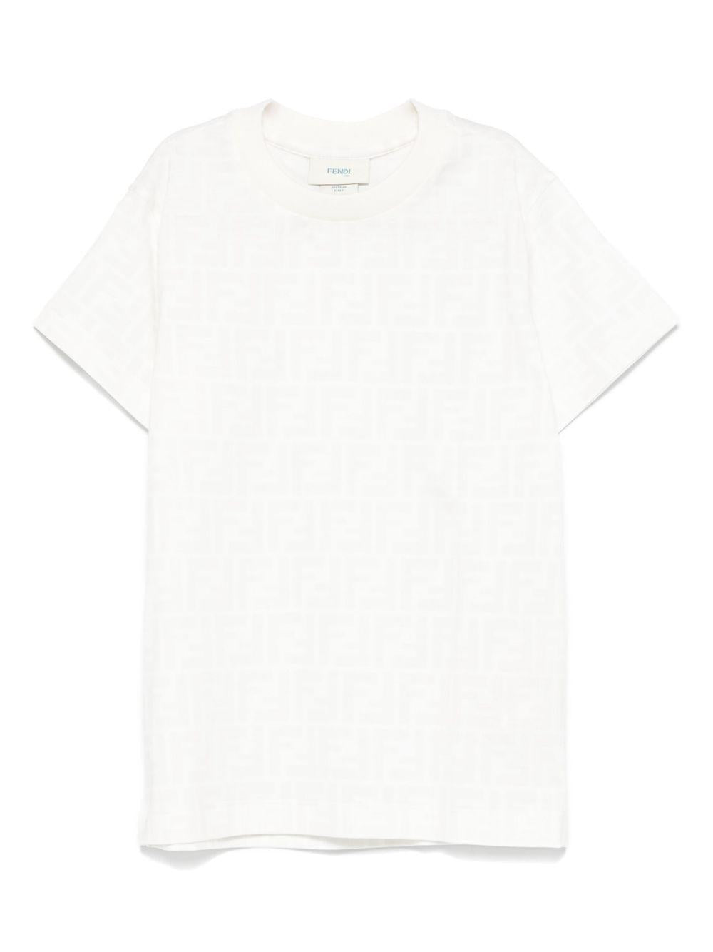 T-shirt bianco per bambino JUI181ATRV F0TU9 Fendi Kids 