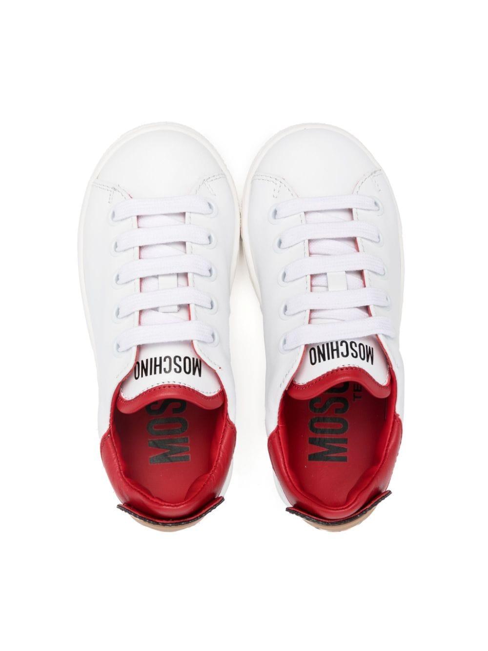 White sneakers for children with logo