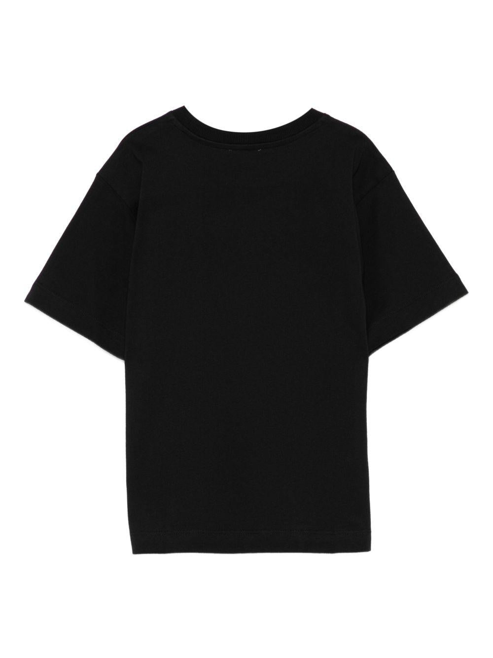 T-shirt nero per bambino HMM05GLAA10 60100 Moschino Kids 