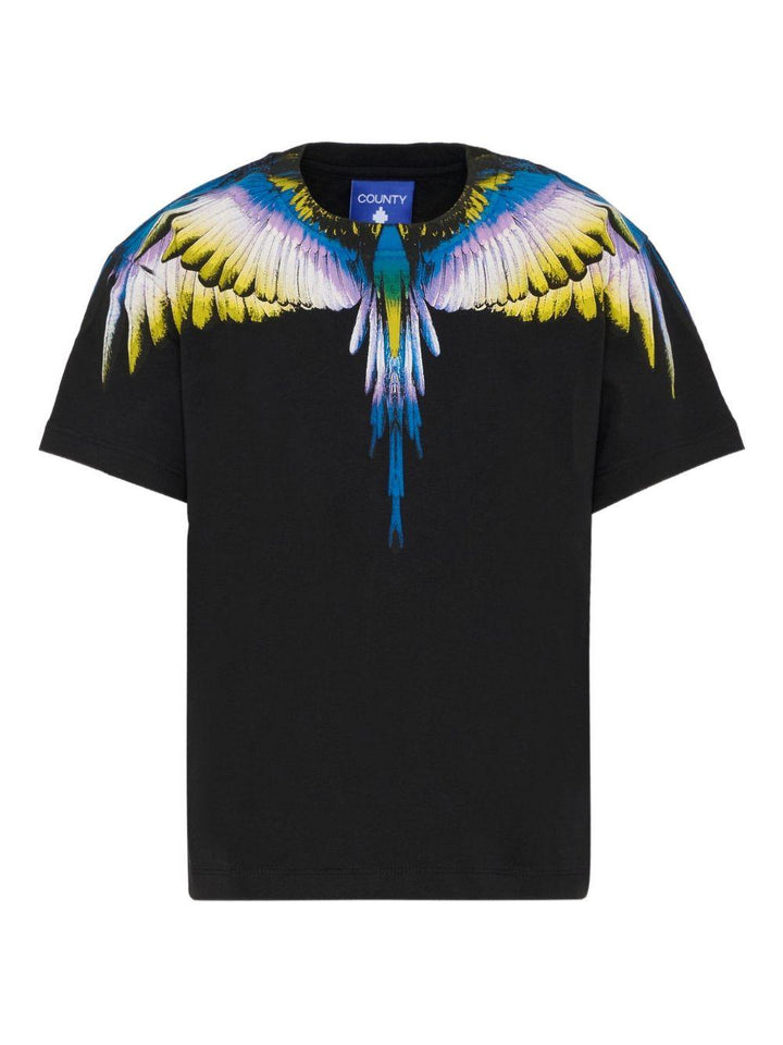 T-shirt nera per bambino F5CMJBTH064 110 Marcelo Burlon Kids 