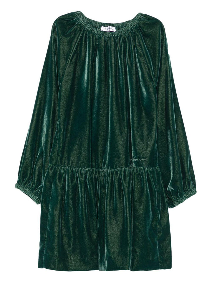 Abito verde per bambina A25GVL0011V0017 577 Il Gufo 