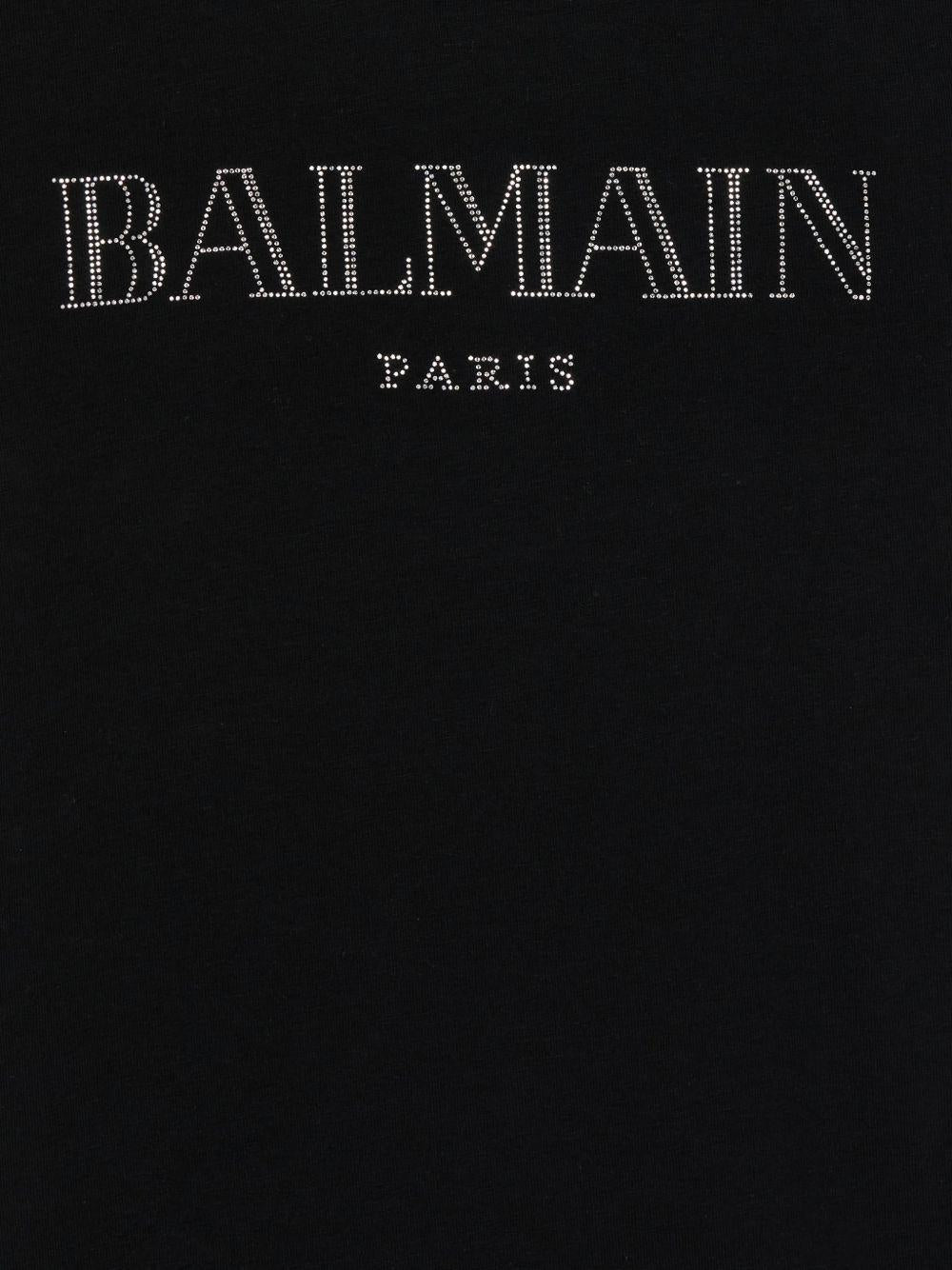 T-shirt nera per bambino BY8A51Z3277 930 Balmain Kids 