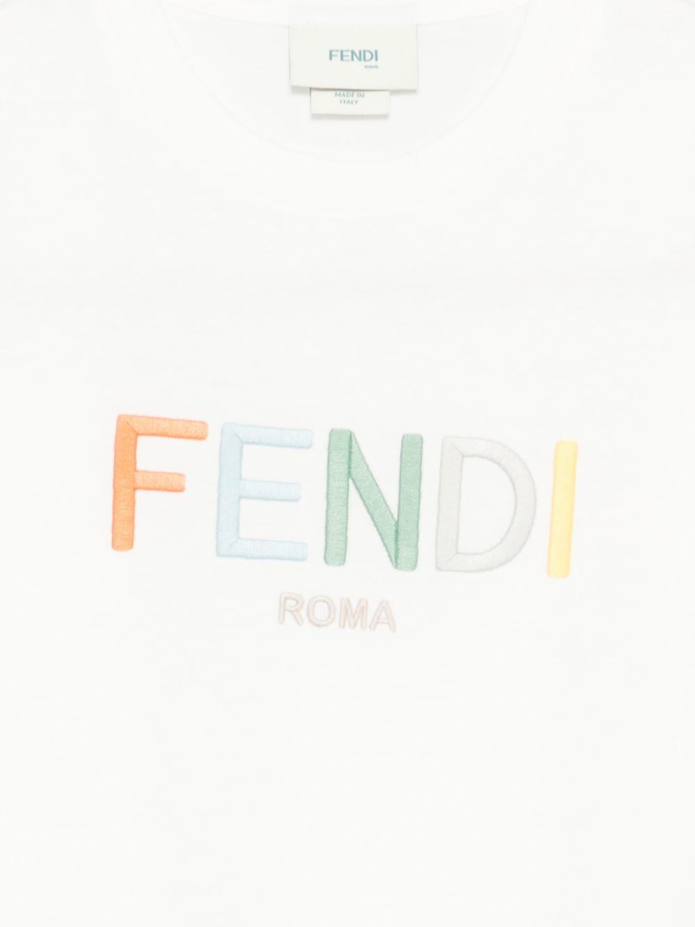 T-shirt bianco per bambino JUI2067AJ F0TU9 Fendi Kids 