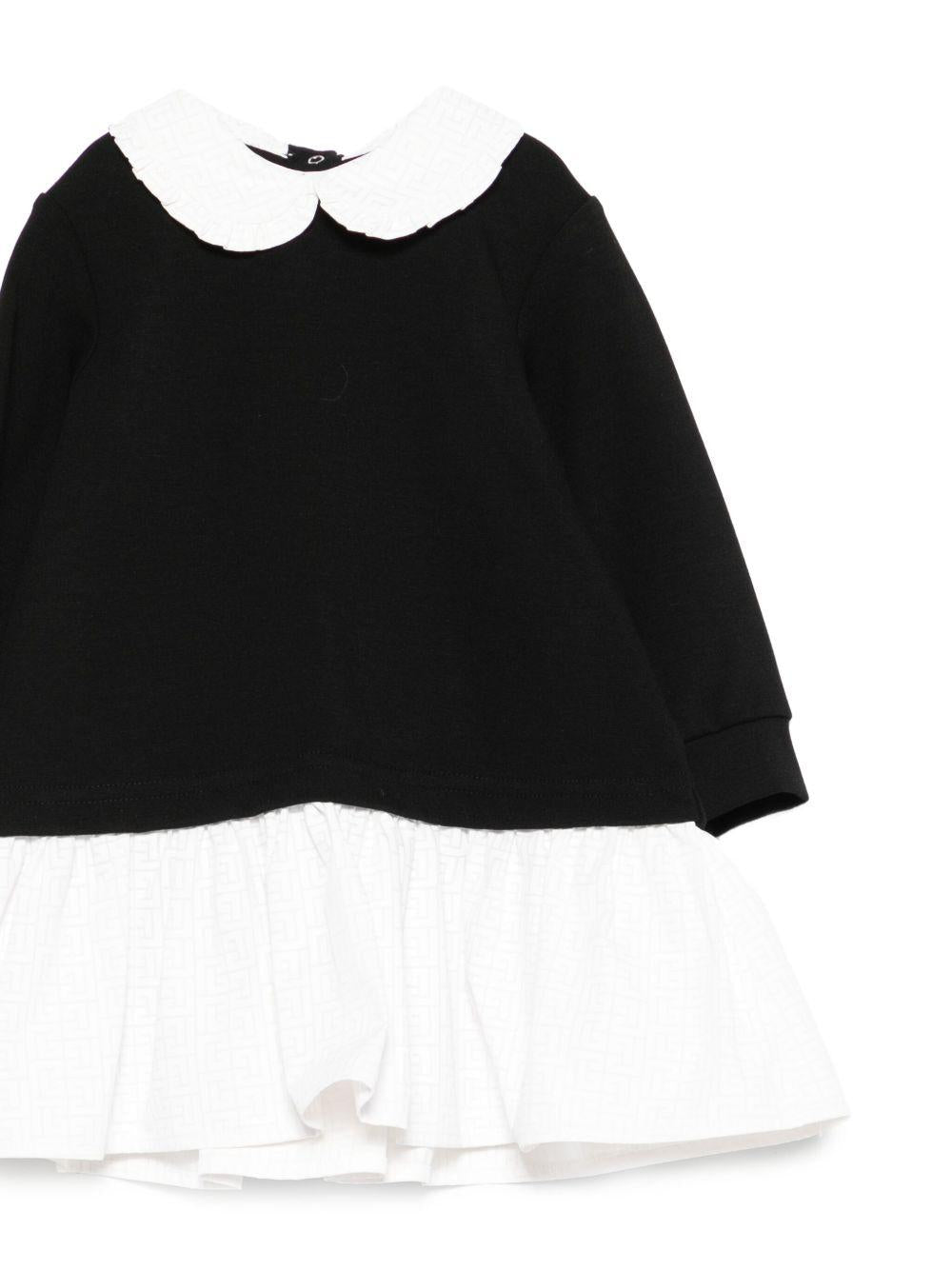 Abito nero per neonata BX1140P0546 930BC Balmain Kids 
