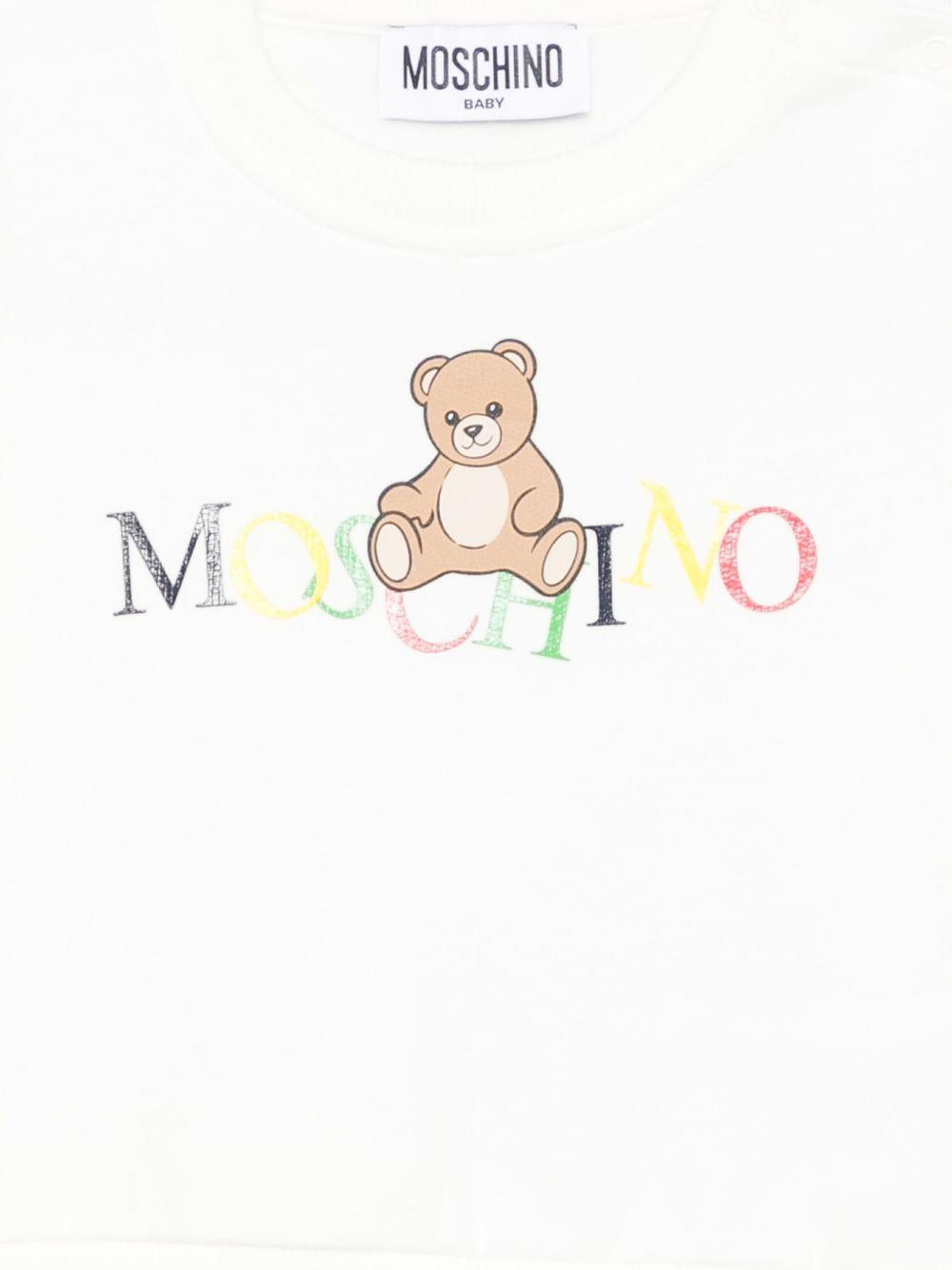 Felpa bianca per neonato MUF064LCA60 10063 Moschino Kids 