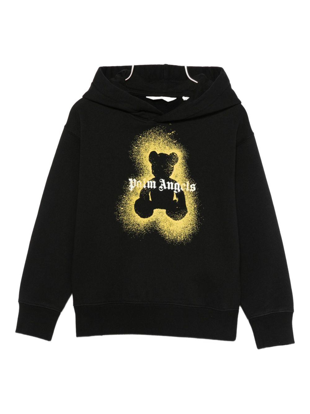 Felpa nera per bambino PBBB012F25FLE005 1016 Palm Angels Kids 