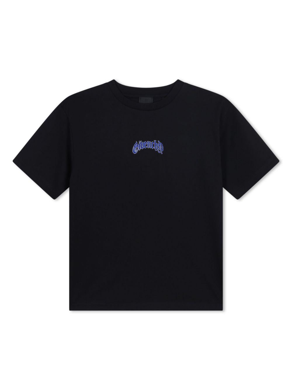 T-shirt nero/viola per bambino con logo