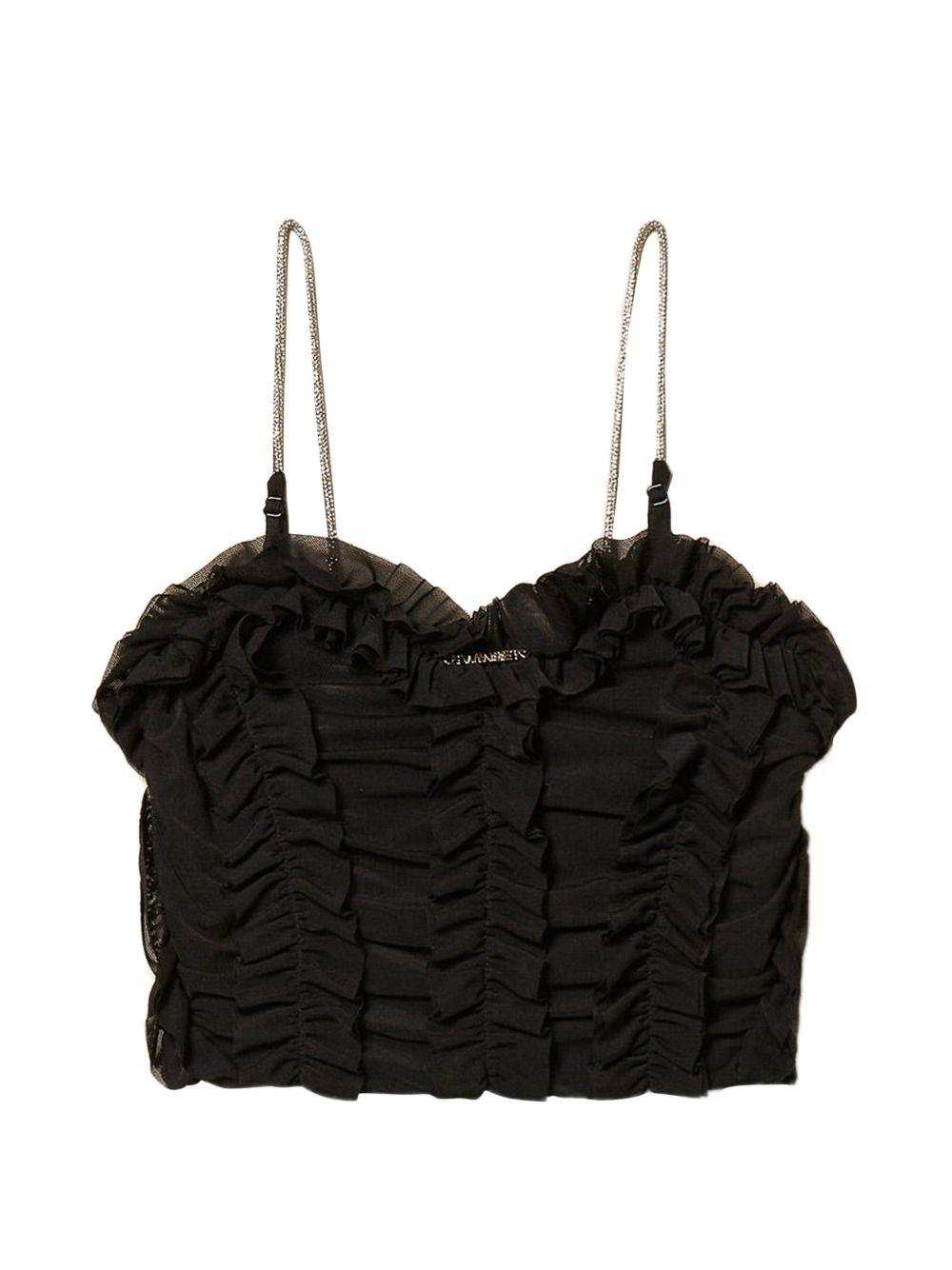 Top nero per bambina 261GJ2181 00006 Twin Set 
