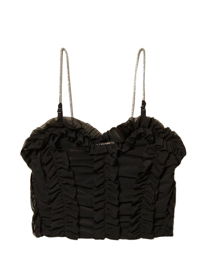 Top nero per bambina 261GJ2181 00006 Twin Set 