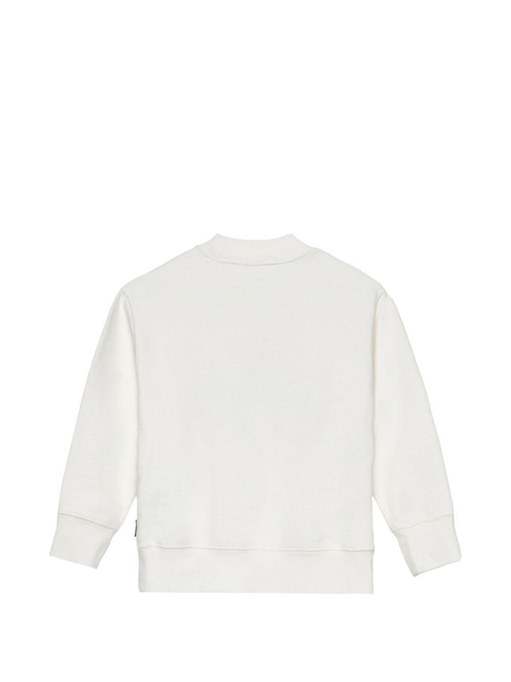 Felpa bianco sporco per bambino PBBA012S26FLE002 002 Palm Angels Kids 