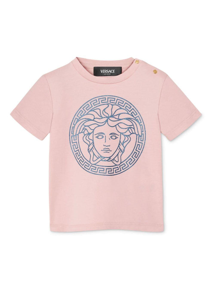 T-shirt rosa per neonata con stampa
