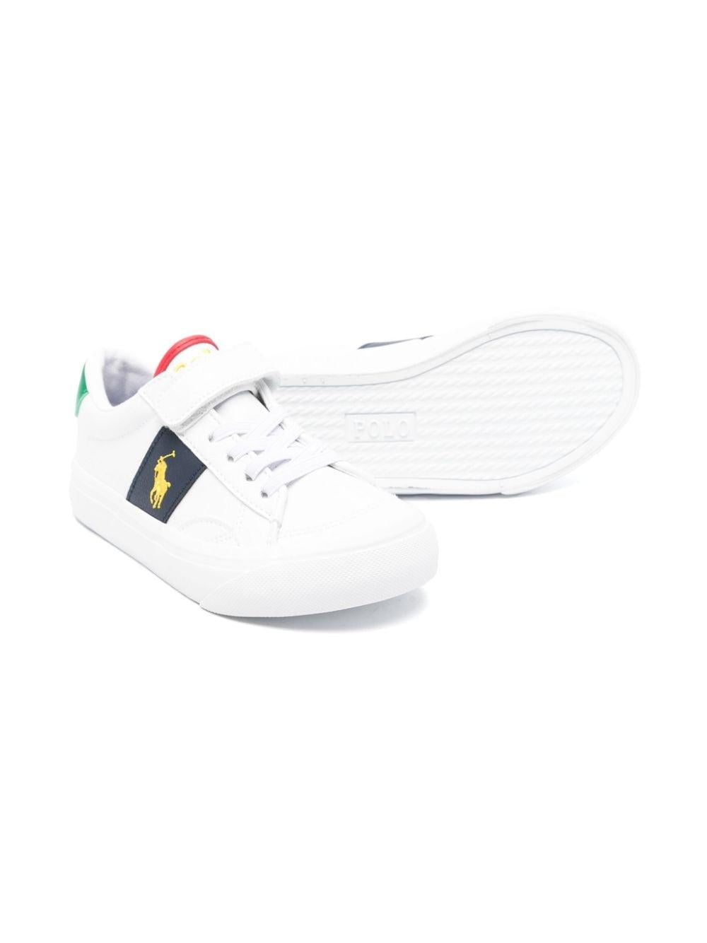 White sneakers for children with logo