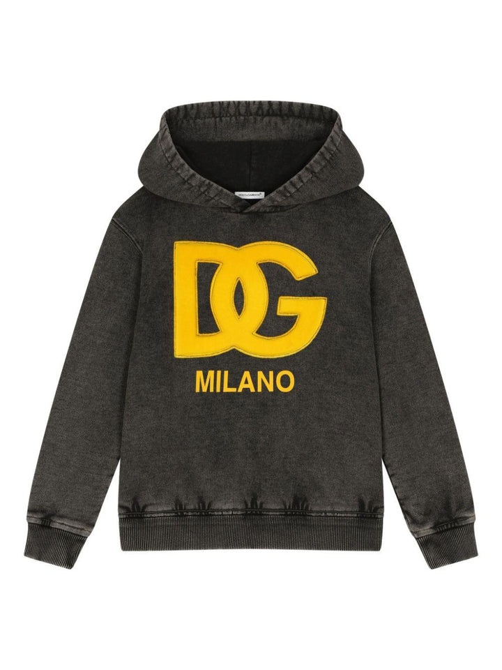Felpa nera per bambini con logo L4JWFJG7N3Z N0000 Dolce & Gabbana Kids 