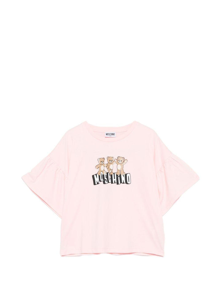 T-shirt rosa chiaro per bambina HDM077LAA23 50209 Moschino Kids 